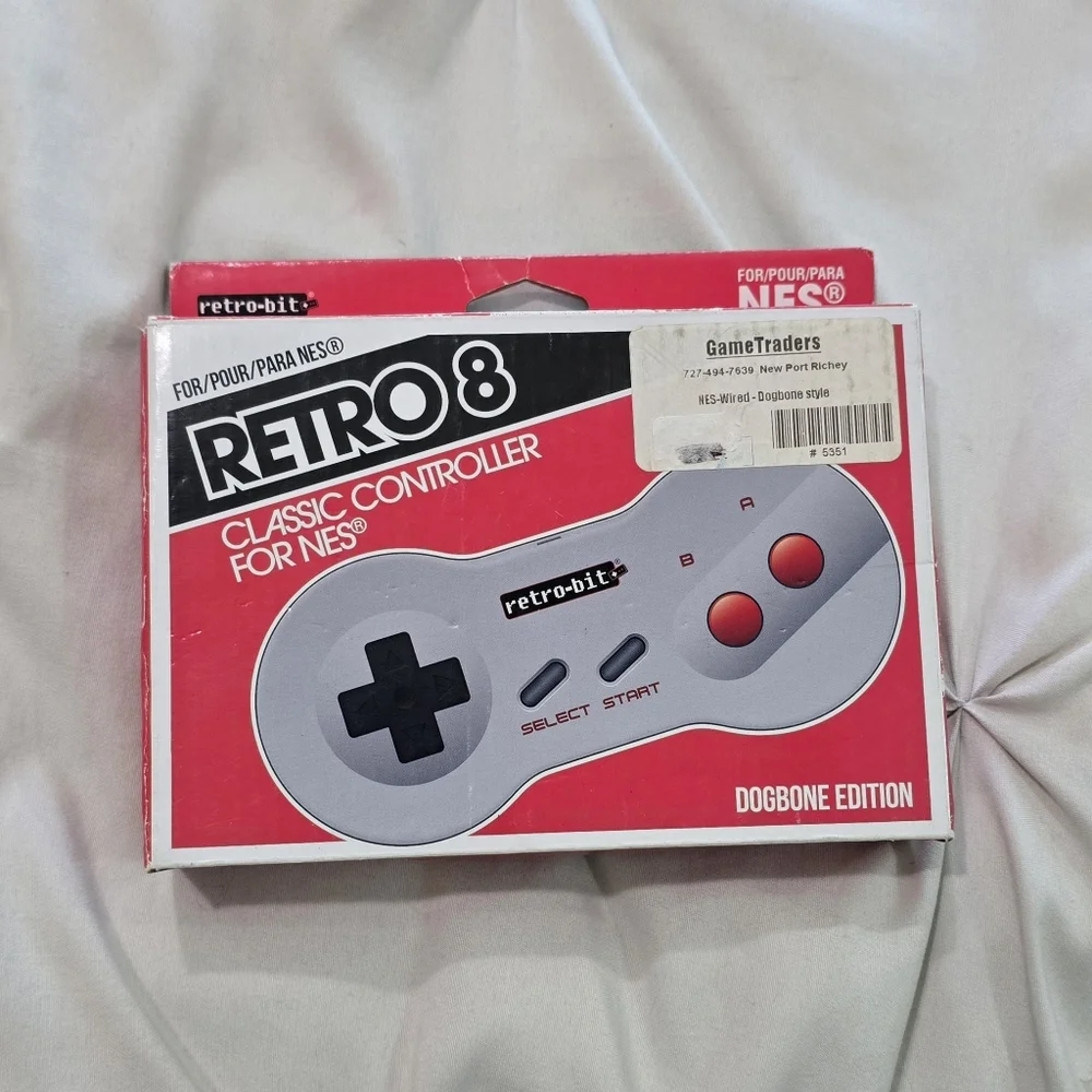 New In Box - Lot of 2 Retro Bit 8 Classic Controller For NES - DOGBONE EDITION